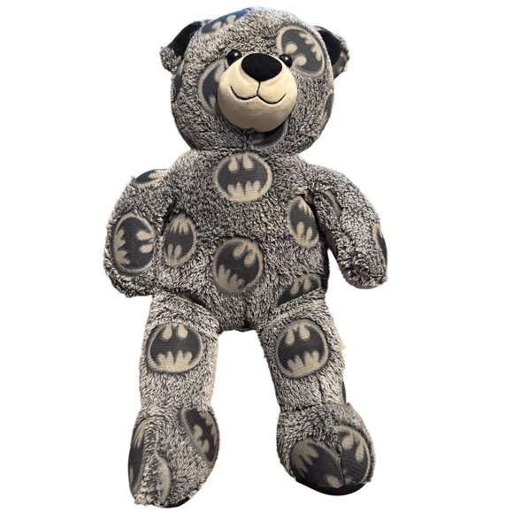 Batman Build-A-Bear Plush Stuffed Gray Black Bat Emblem Design 18" Collectible - Picture 2 of 9